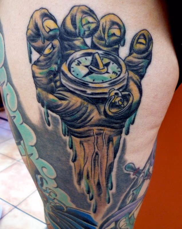 Sailor compass and hand