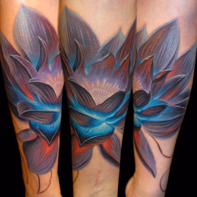 Black Lotus Color Tattoo (in-progress)
