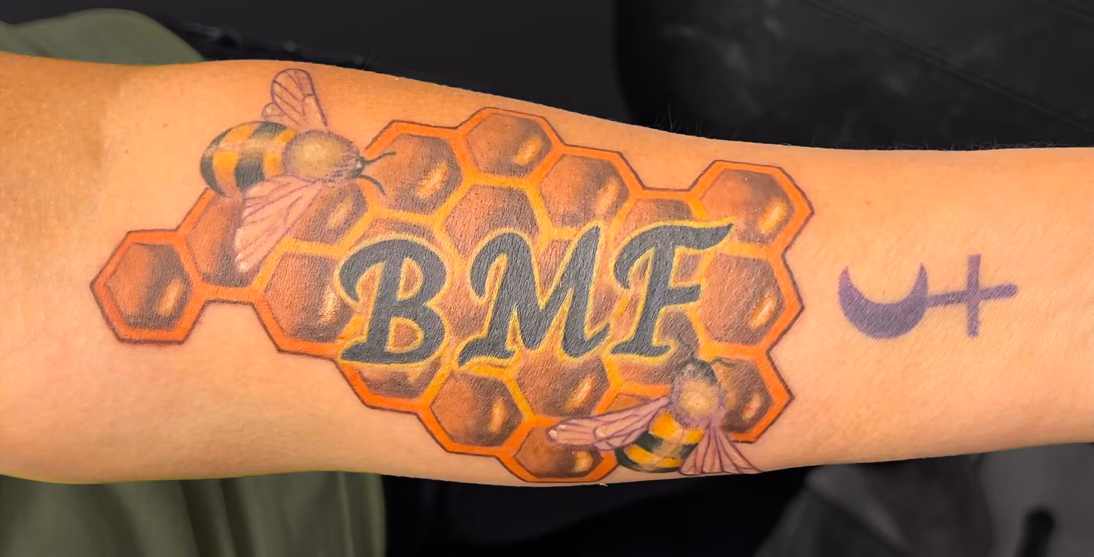 Bees and honeycomb tattoo