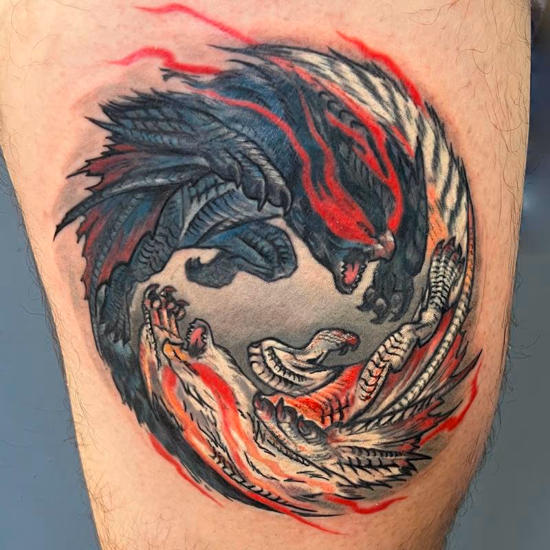 Yin Yang with Lion Guardians
