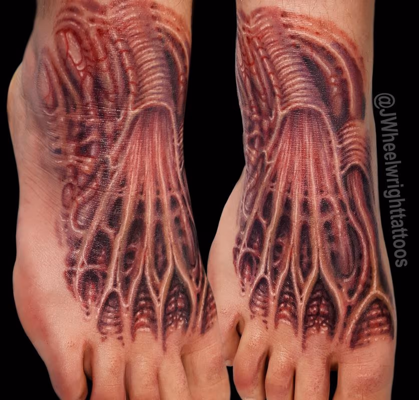 Bio Organic anatomical foot tattoo