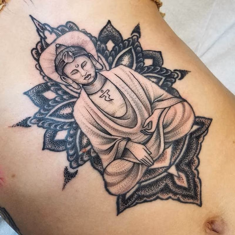 Blackwork buddha