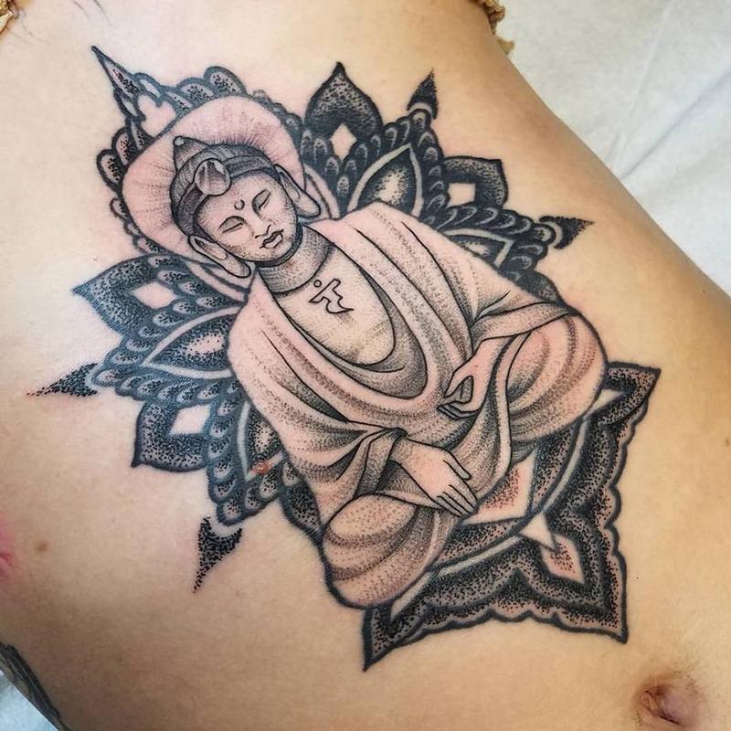 Blackwork buddha