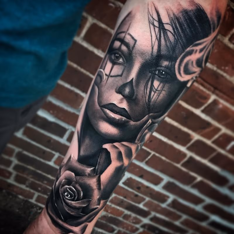 Chicano clown tattoo