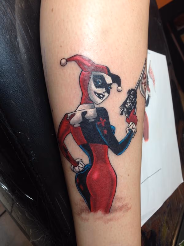 Harley Quinn Color Tattoo