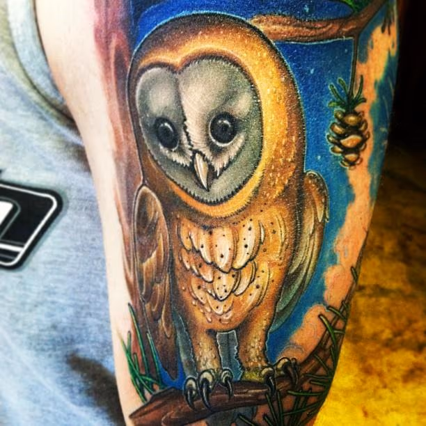 Barn Owl half sleeve