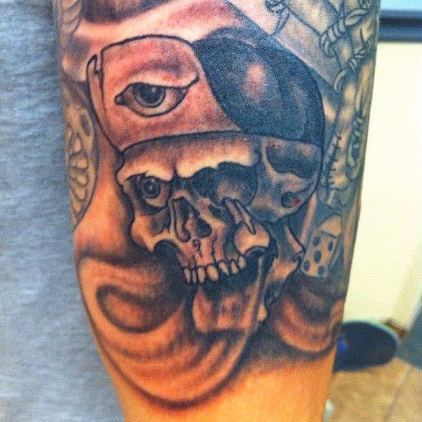Gangstered out Skull tattoo