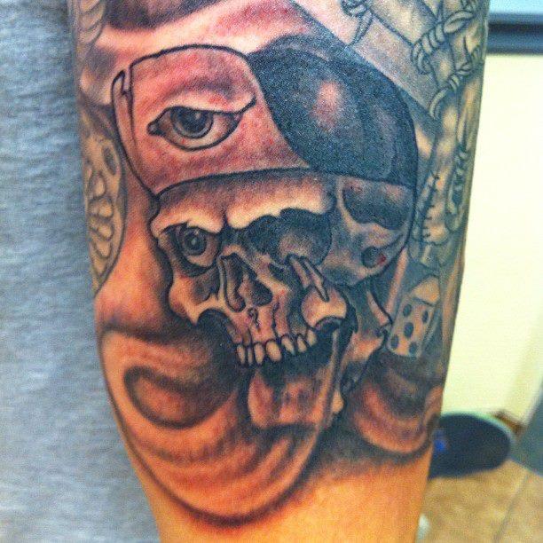 Gangstered out Skull tattoo