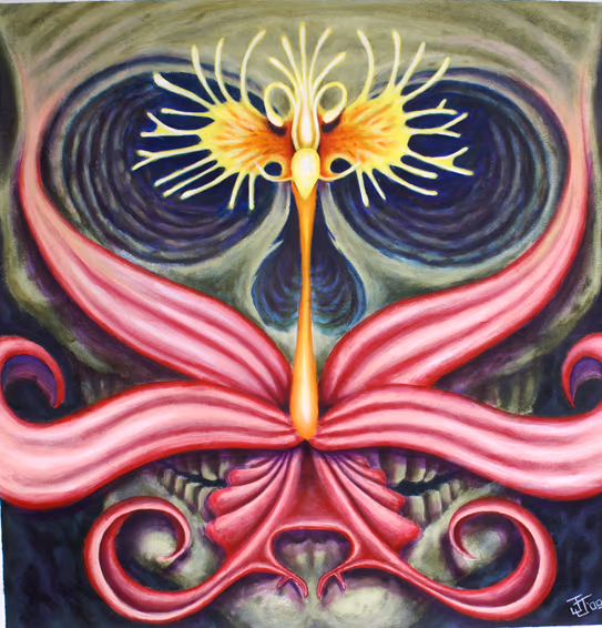 Skull and Orchid Painting