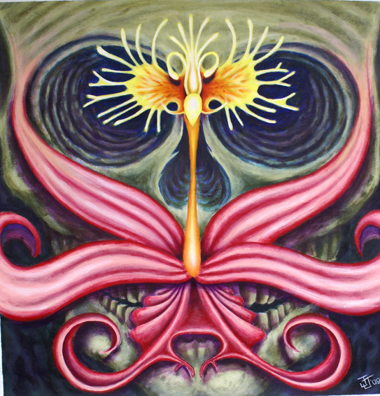 Skull and Orchid Painting