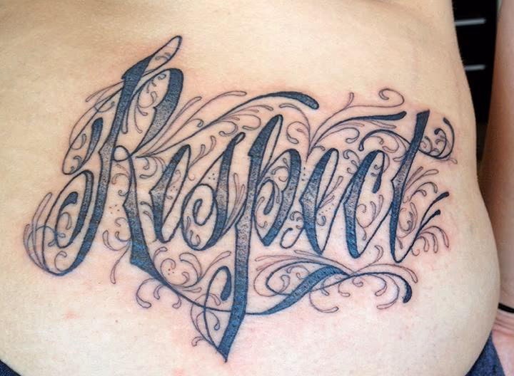 Respect Lettering Tattoo