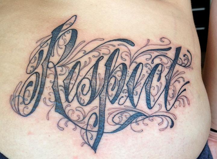 Respect Lettering Tattoo