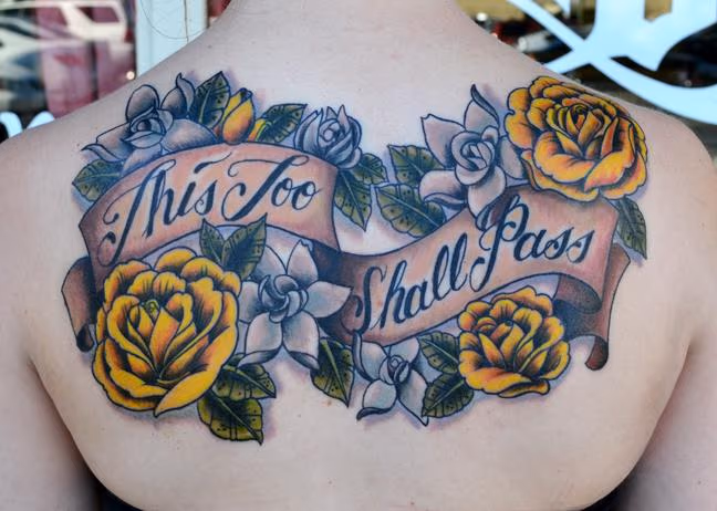 Rose and Gardenia Back Tattoo
