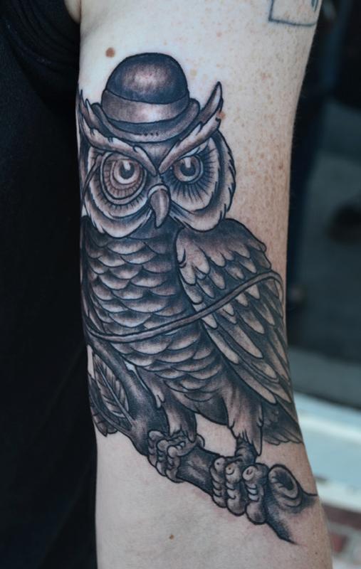 Gentleman Owl Tattoo