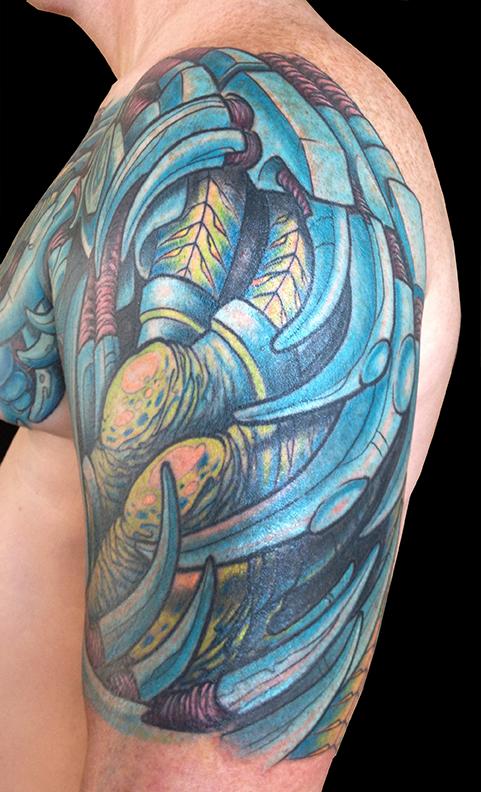 Blue Biomechanical Half Sleeve
