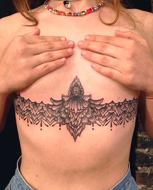 Marins Chest Lace Tattoo