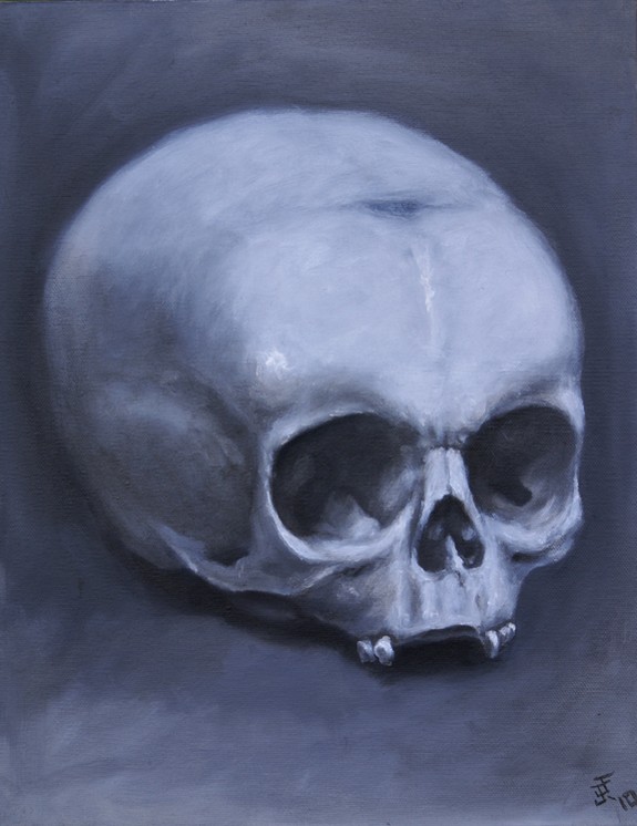 Greyscale Skull Still Life
