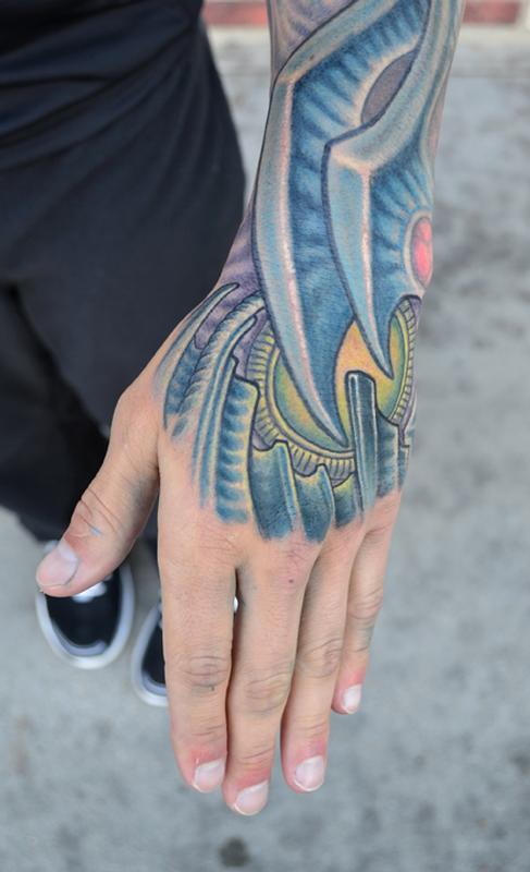 Biomech Hand Tattoo