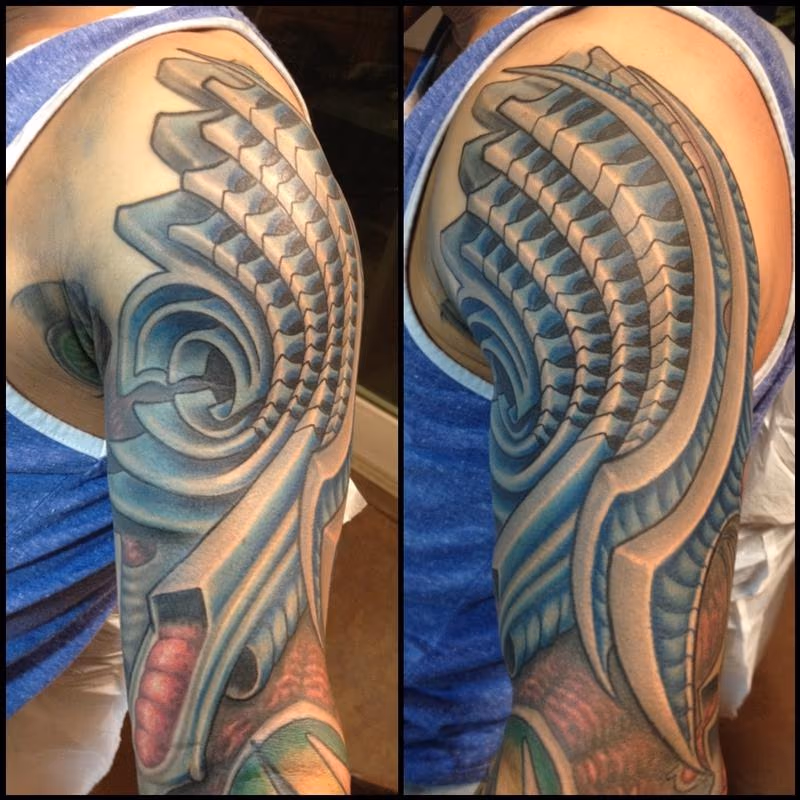 Stepping up The Blue Biomech Sleeve