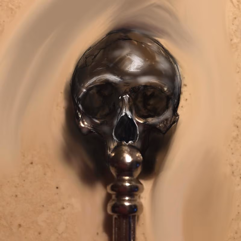 Skull Staff Original Art