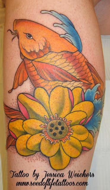 Koi with Lotus