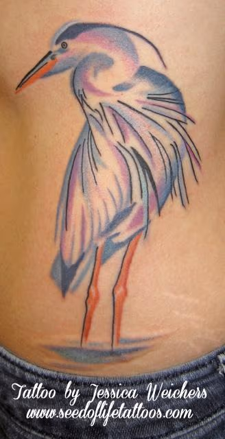 Painterly style Blue Heron