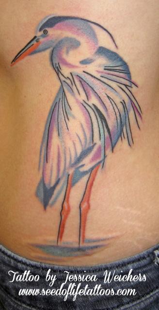 Painterly style Blue Heron
