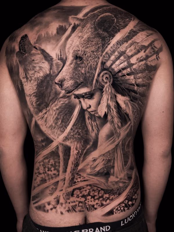 NATIVE NORTH AMERICAN BACKPIECE.