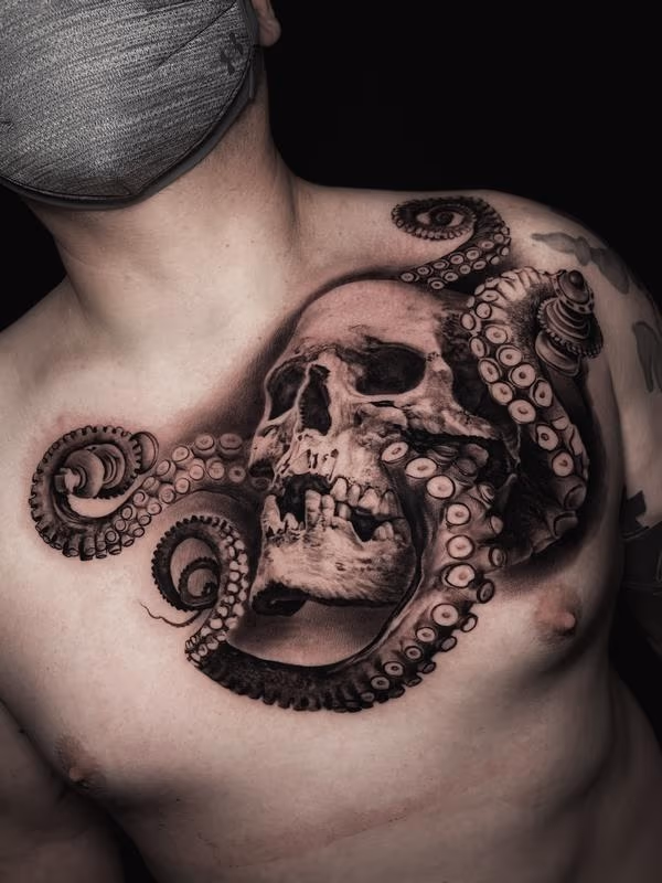 SKULL AND TENTACLES