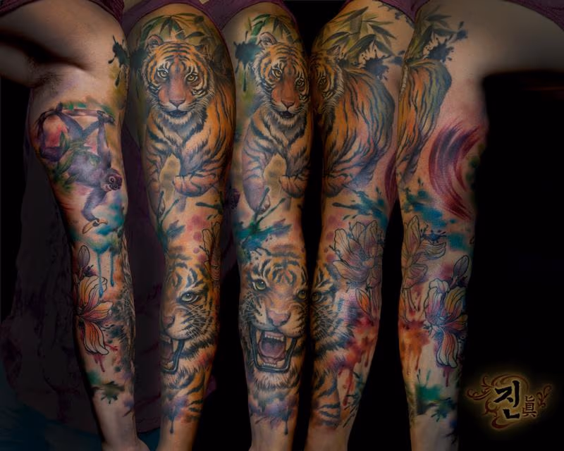 Watercolour Tiger Sleeve