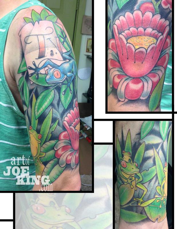 Tree Frog Family Half Sleeve