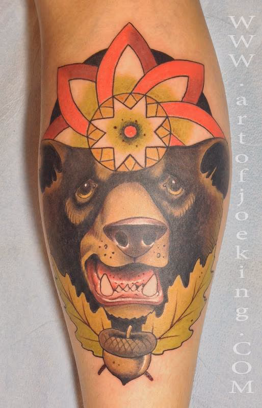 Black Bear Animal Totem with Mandala