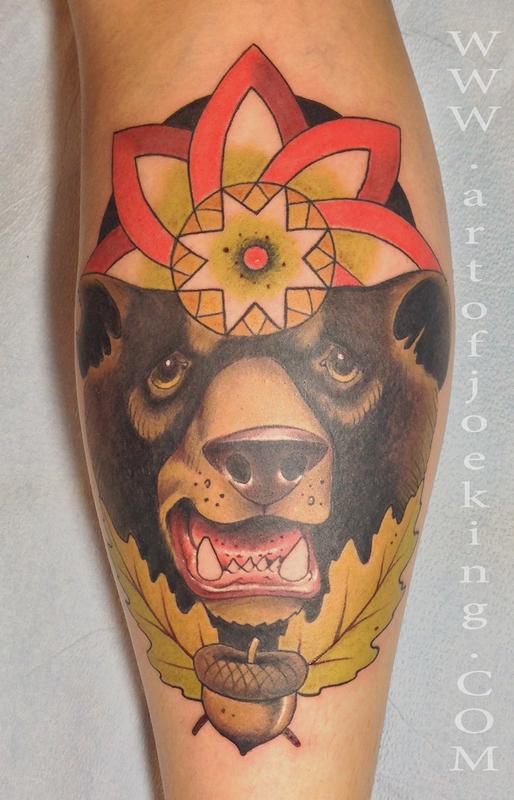 Black Bear Animal Totem with Mandala