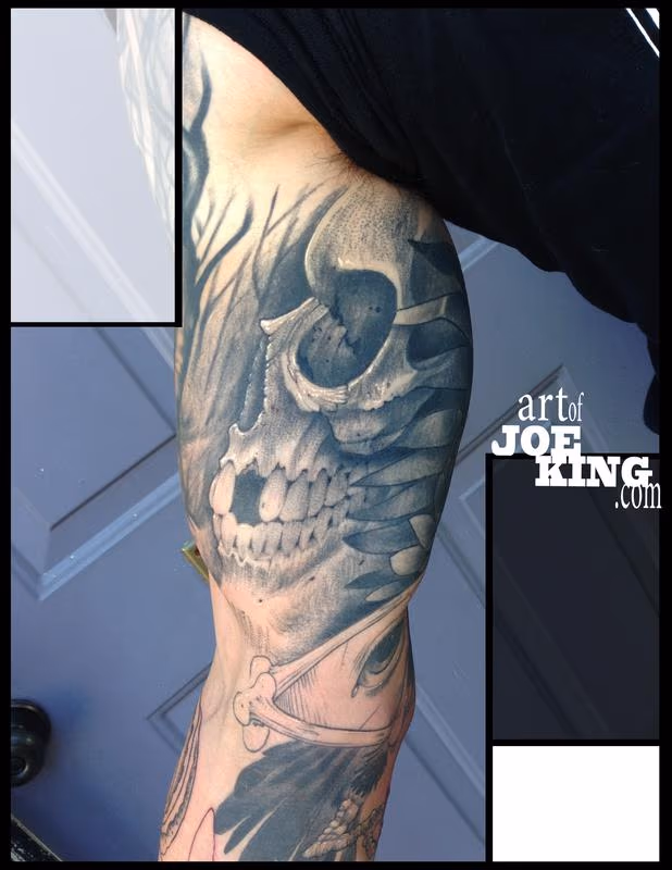 Black Work Skull