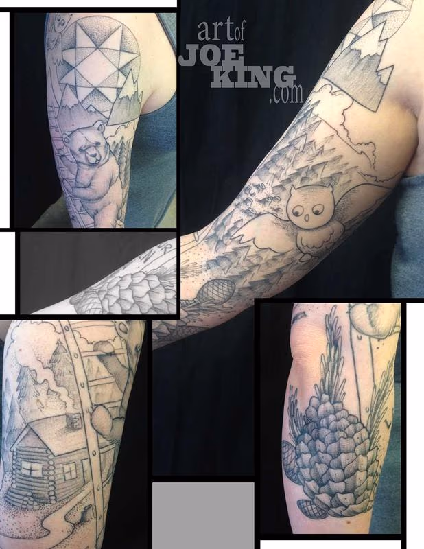 Bear Mountain Pen and Ink Styled Sleeve