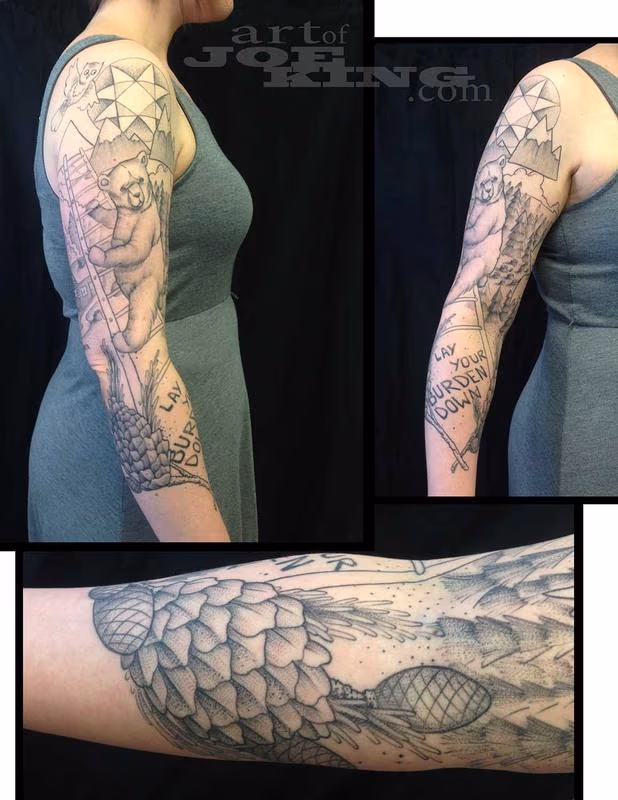 Bear Mountain Pen and Ink Styled Sleeve