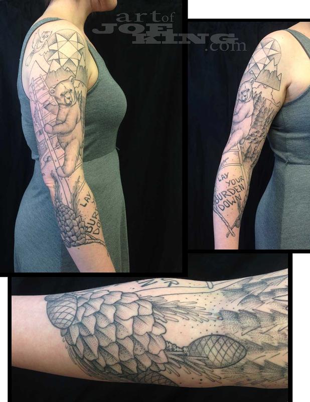 Bear Mountain Pen and Ink Styled Sleeve
