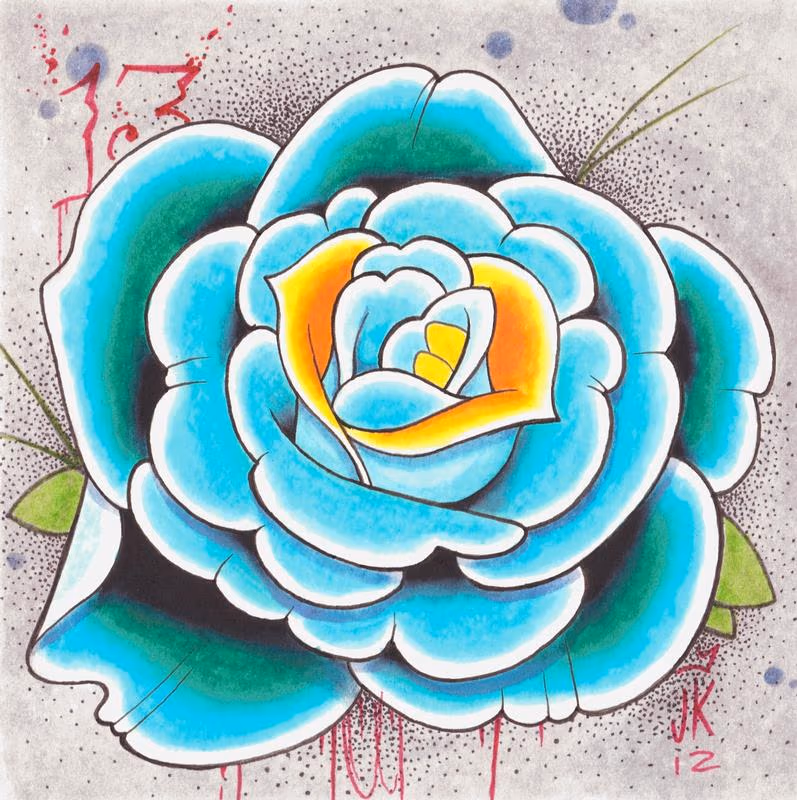 blue rose illustration