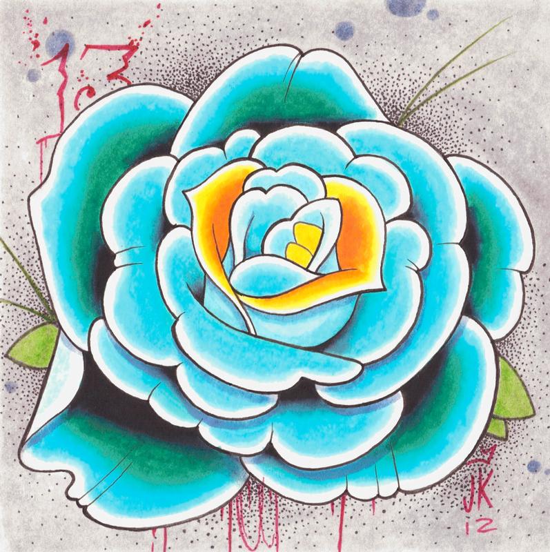 blue rose illustration