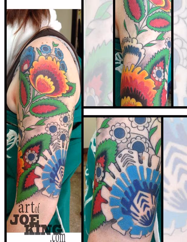Wycinanki Flower Half Sleeve