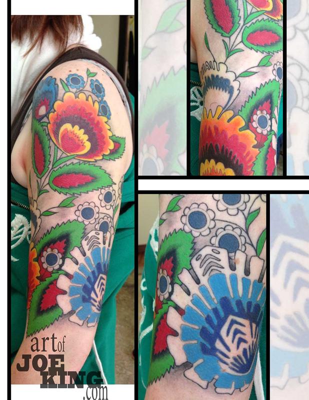 Wycinanki Flower Half Sleeve