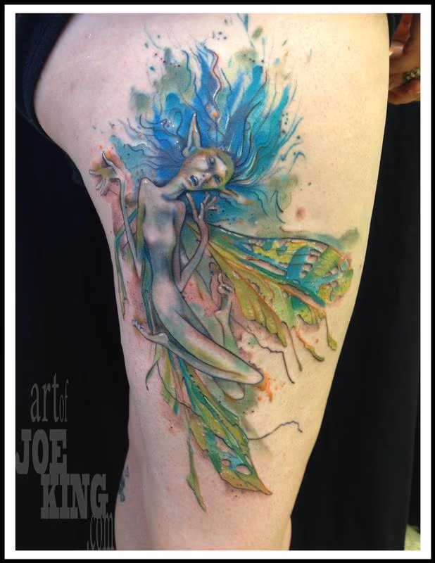 Squished Fairy on Outer Thigh