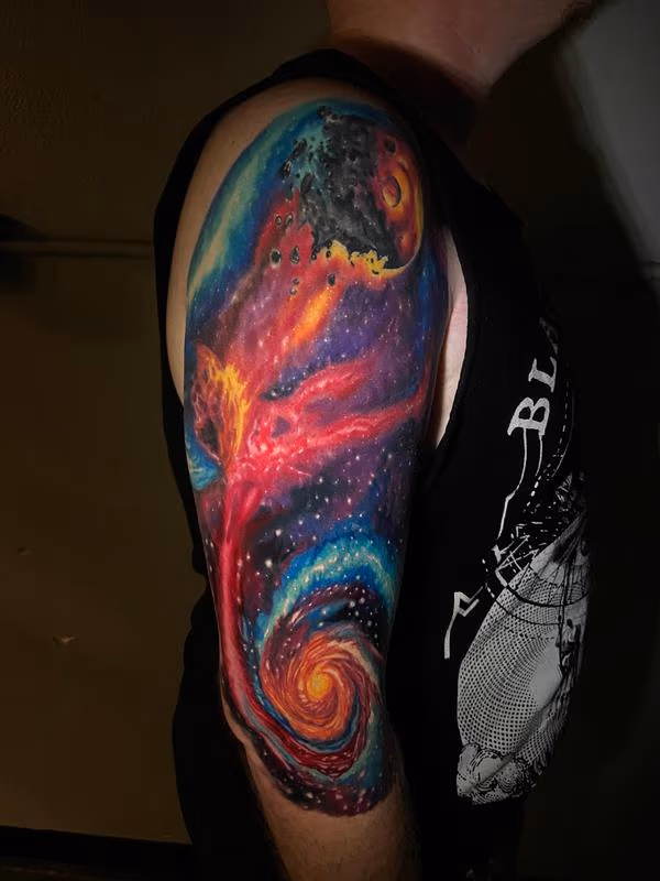 Galaxy tattoo done by John Graefe