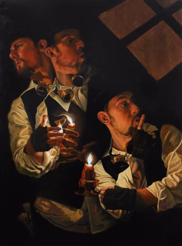 "The Caper" 36x48" oil on wood