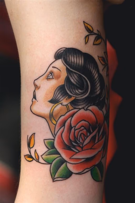 Traditional girl Tattoo