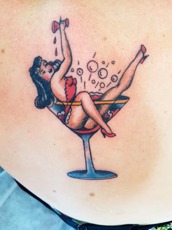 American Traditional Pinup Tattoo