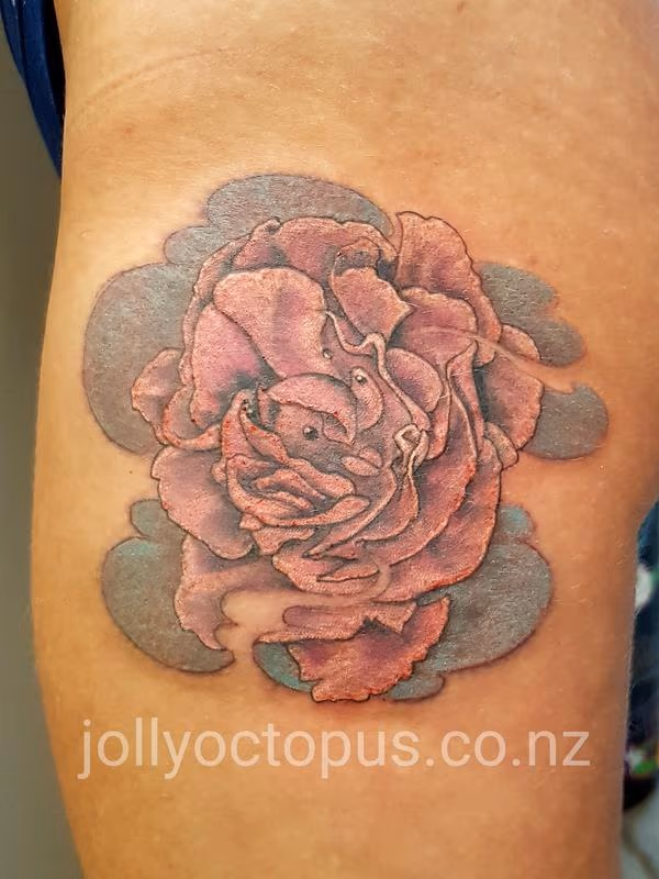 Peony Flower Color Tattoo