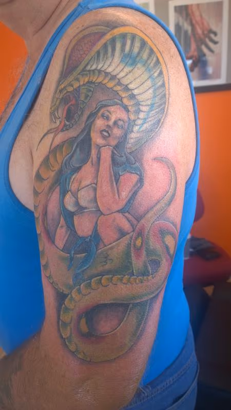 Sexy Pinup with Snake