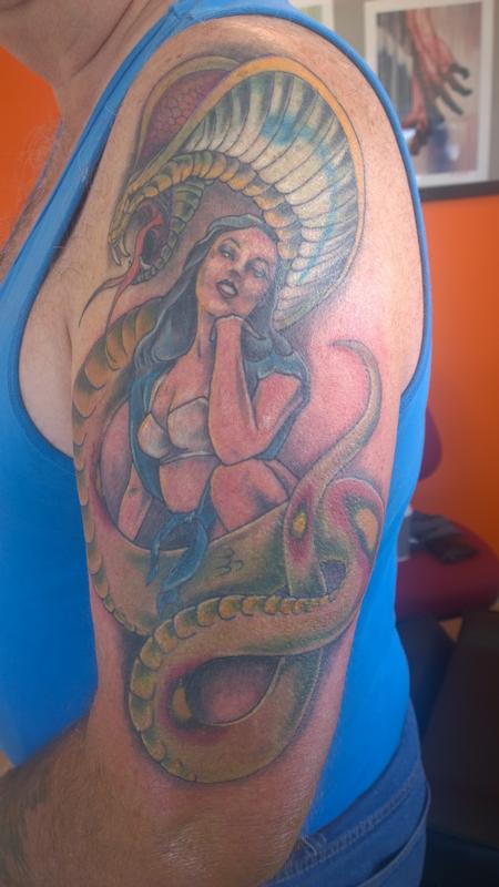 Sexy Pinup with Snake