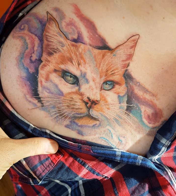 Watercolor Pet Portrait Tattoo